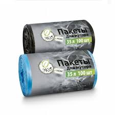 Пакети д/сміття 35 л х 100 шт. ЧОРНІ ЕКО С. HD міцні